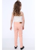 Girls\' trousers with flat studs, salmon NDZ310 - Online store - Boutique